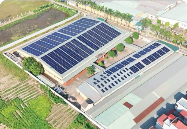 Điện mặt trời áp mái Công ty CP May XK Đại Đồng